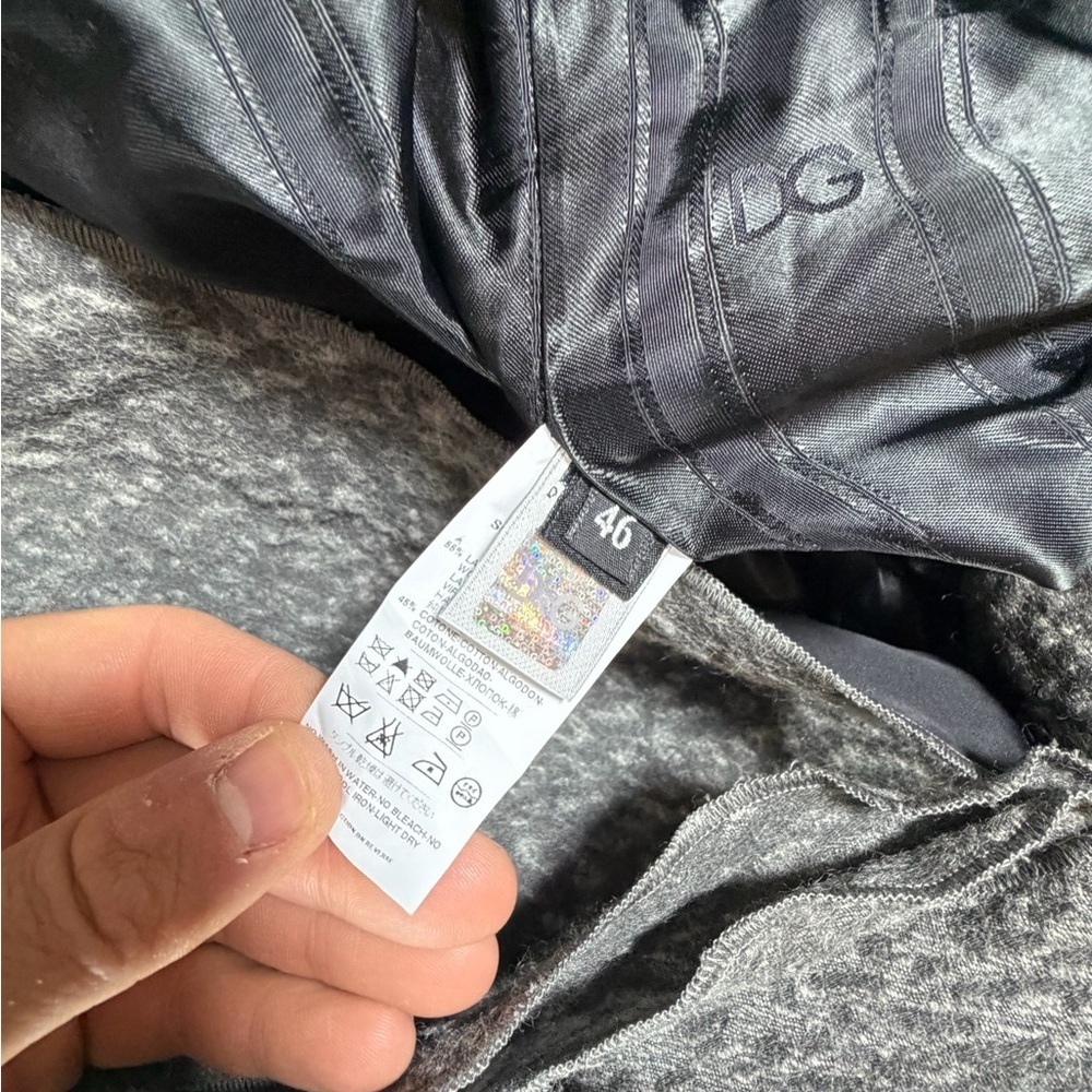 Dolce & Gabbana D&G Runway Wool Cotton Blend EU46 Gray Textured Teddy Jacket - Picture 6 of 12